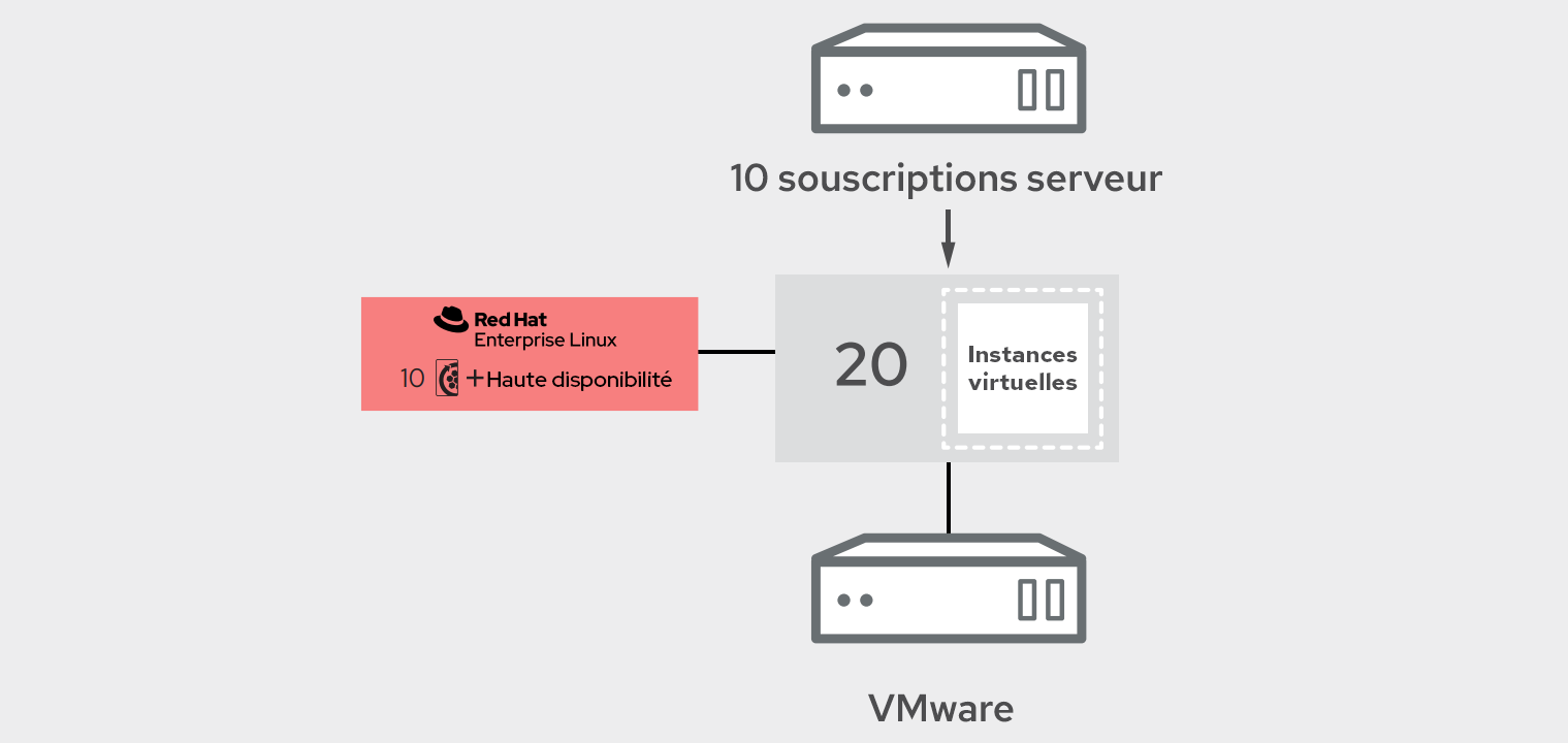 Figure 3. La solution Red Hat Enterprise Linux Server déployée sur VMware